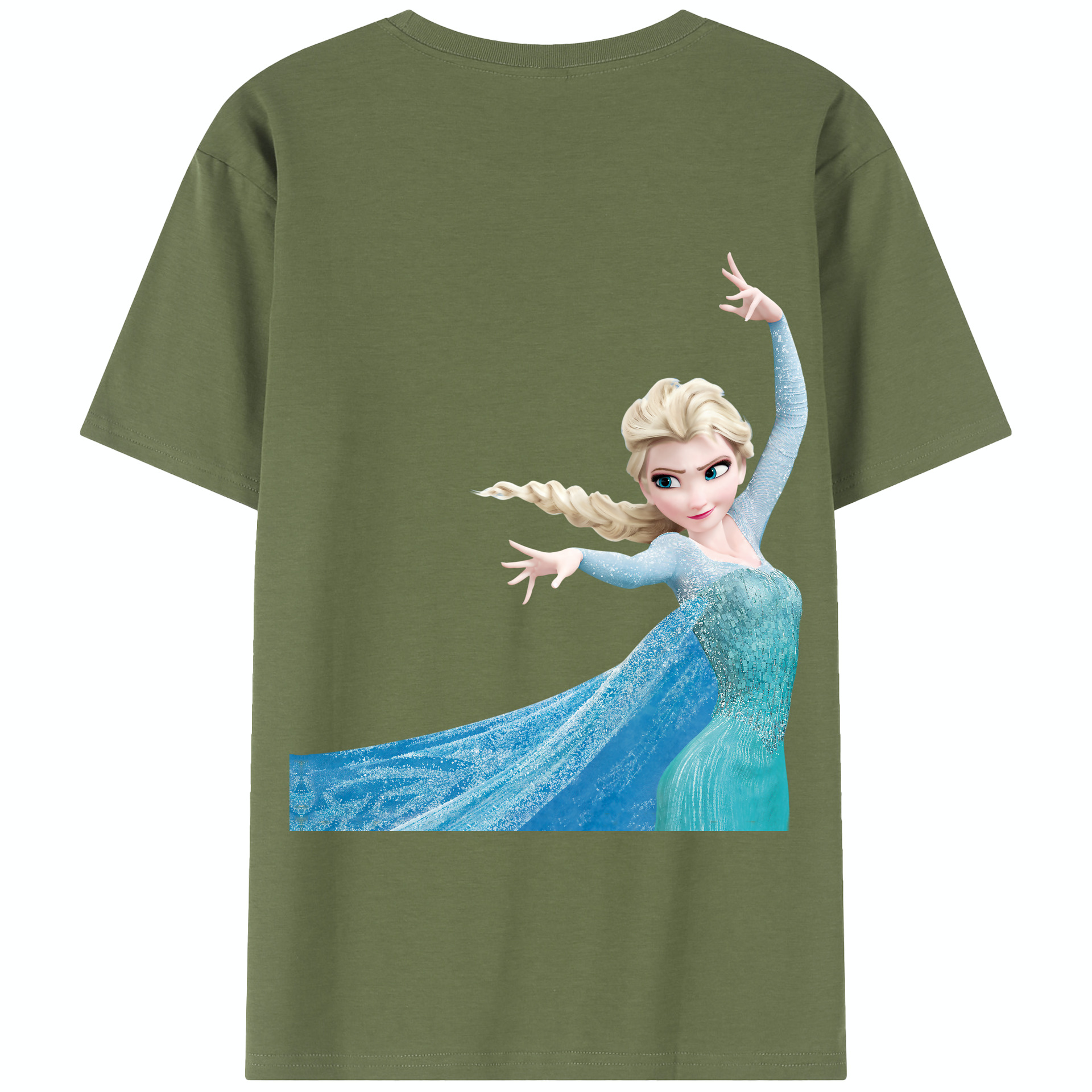 （画像用） アナと雪の女王 アンナ エルサ Frozen Anna Elsa 綿100％半袖Tシャツ（背面プリント）